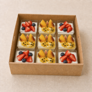 Yogurt pot box for Sydney catering