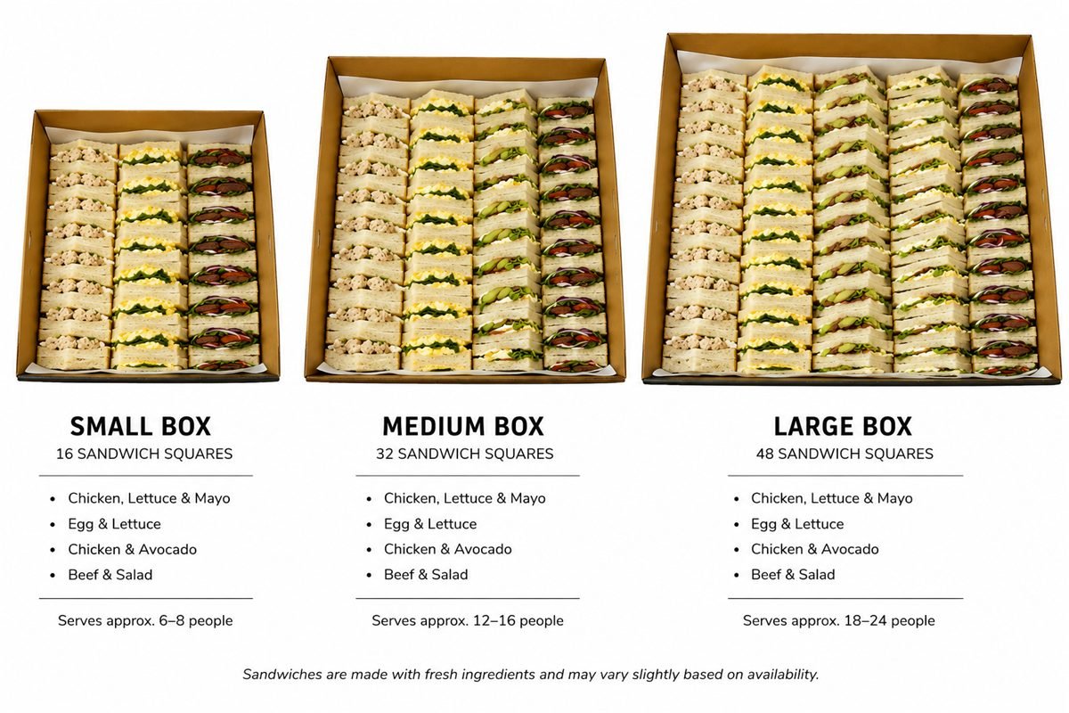 Sandwich boxes menu